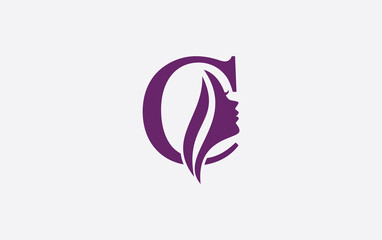 Beauty spa logo and woman hair logo symbol design with the letter and alphabet