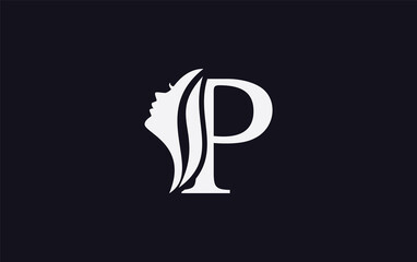 Beauty spa logo and woman hair logo symbol design with the letter and alphabet