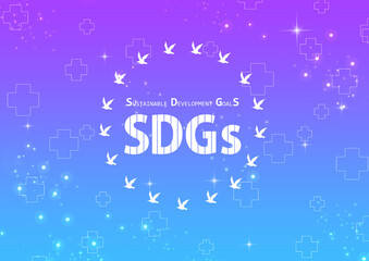 SDGSの文字とビジネスネットワークのテクスチャ素材