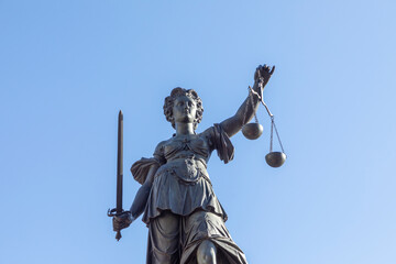 Statue of Lady Justice (Justitia) in Frankfurt, Germany