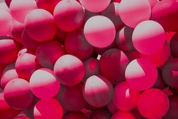 Viva Magenta background. Red balloons monochrome color. balloon party