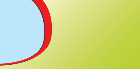 yellow blue background with semi circle red frame border