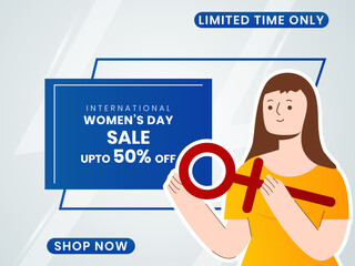 International Women's day sale banner, poster and web header design.