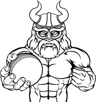 A Viking warrior gladiator cricket sports mascot