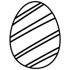 Easter egg doodle isolated handdrawn