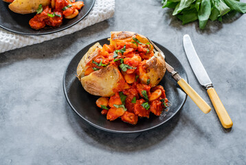 Chorizo and butterbean baked jacket potato