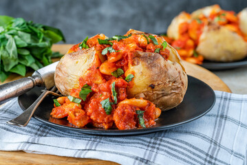 Chorizo and butterbean baked jacket potato