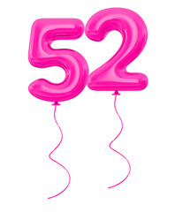 52 Pink Balloon Number