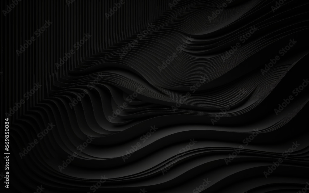 Aufkleber black wave abstract business tech background. smooth elegant black satin texture abstract background