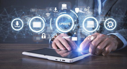 Update software application. Technology. Internet