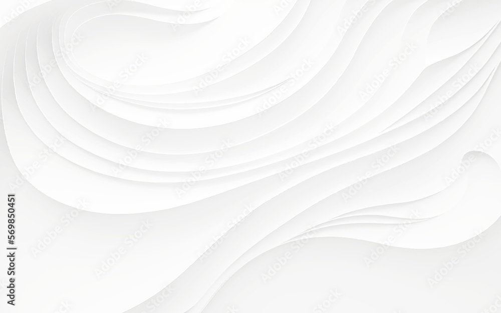 Poster abstract flowy elegant pattern. minimalist empty striped blank bg. white silver soft wavy universal 