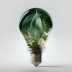 Ampoule &eacute;cologique avec plante verte avec technologie AI