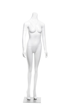 Female mannequin isolated on white background. Full height.