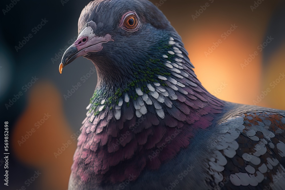 Poster a bird lying on the ground, captured in close-up generative ai