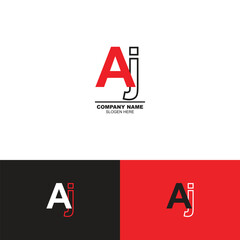 Letter A J monogram logo design, Abstract letter aj logo
