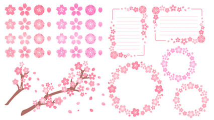 桜ベクターイラスト素材セット © tachihiro