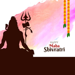 Happy Maha Shivratri lord Shiva worship festival greeting card