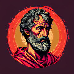 Saint Peter Apostle of Christ Colored Illustration. Generative Ai.
