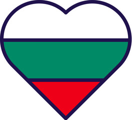 Republic of bulgaria flag in heart form vector