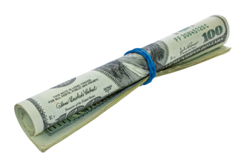 Money roll isolated. Dollars. Finance concept. png transparent