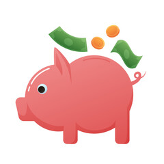 piggy bank in flat illustration