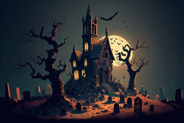 halloween background with castle