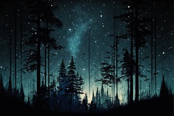 forest in the night 