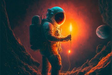 astronaut on the moon space light 