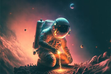 astronaut on the moon space