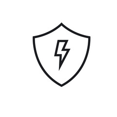 electric shock protection shield icon vector design