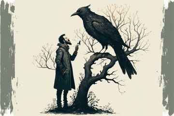 crow and men