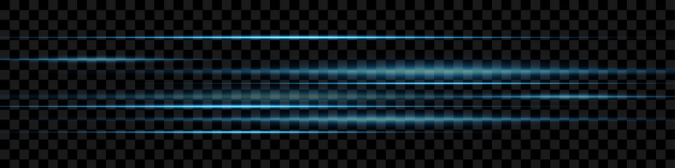 Light and stripes moving fast over dark background.design of the light effect. Vector blur in the light of radiance. 