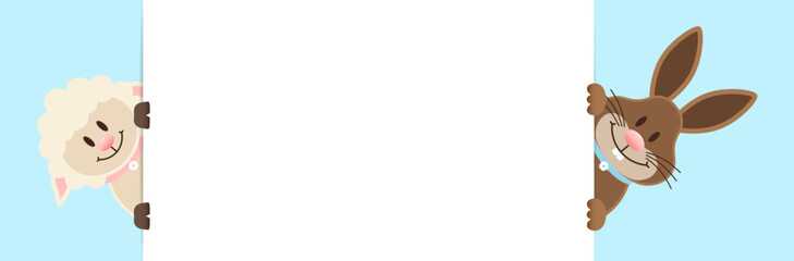 Osterhase & Schaf Himmel Banner Außen