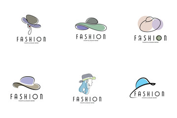 Women's Hat Logo Design Illustration Fashion beauty accessories, and product brand care