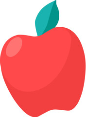 Apple red natural food with green leaf vector