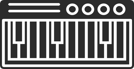 Harmonium icon, musical keyboard  icon black vector