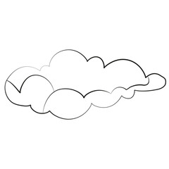 curly clouds line art drawing illustration