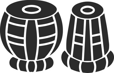 Tabla icon, music equipment icon black vector