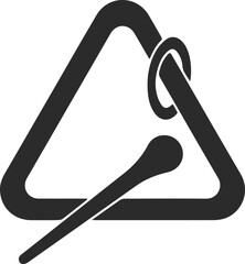 Triangle instrument icon, musical instrumental icon black vector