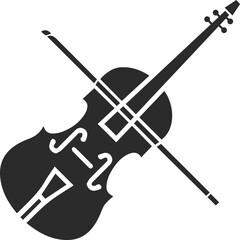 Violin icon, viola instrument icon black vector