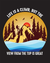Camping mountain and hiking vintage t-shirt design.