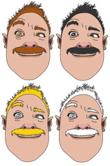 Moustachu fou qui fait la grimace