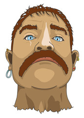 Boh&eacute;mien tzigane &agrave; grosses moustaches et boucle d'oreille