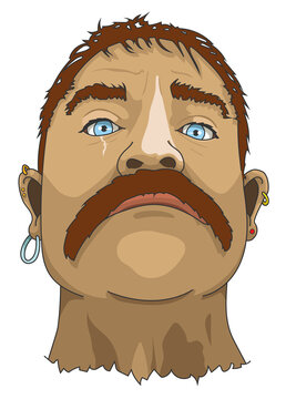 Boh&eacute;mien tzigane &agrave; grosses moustaches et boucle d'oreille