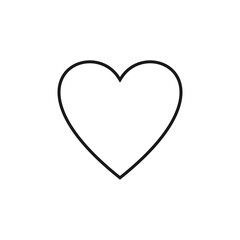 Heart icon. Black heart on a white background. Vector illustration.