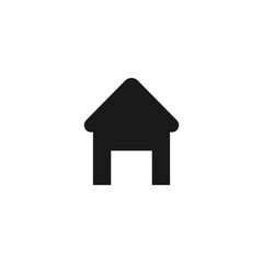 House icon. Black. Vector illustration on a white background.