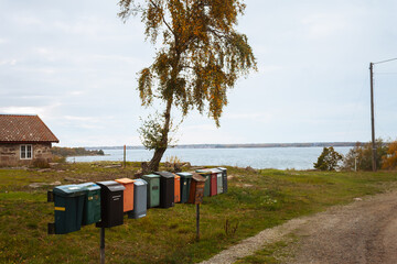 Mailboxes in Sweden suburb