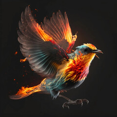 Beautiful Bird Bright Paint