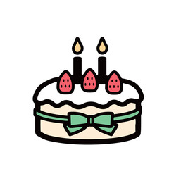 ケーキ　カラフルアイコンイラスト