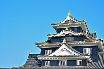 晴天の岡山城　岡山県岡山市